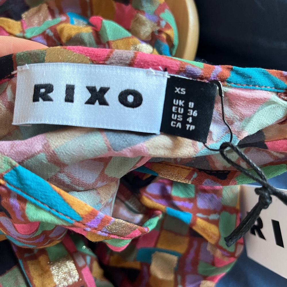 RIXO Evie Dress - Klimt Stamp Foil Dahlia - Picture 5 of 7